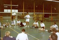 Sportoefeningen in sporthal De Spil in de periode 1987-1990. Uit de collectie van Cees van Liempt. Bron: Regionaal Archief Zuid-Utrecht (RAZU), 234, 353.