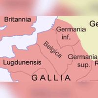 Romeinse provincie Gallia Belgica. Bron: Wikipedia Belgica1.