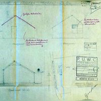 Tekening behorend bij de bouwvergunning voor een schuur bij boerderij Den Oord in 1957. Bron: RAZU, 109.