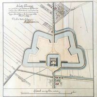 Ontwerptekening van Offerhaus van het Fort aan de Biltstraat uit 1819. Bron: HUA.