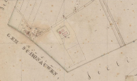 Kadasterkaart van de omgeving van Schoneveld omstreeks 1870. Nu ligt hier Houten Castellum. Bron: Regionaal Archief Zuid-Utrecht (RAZU), Beeldbank.
