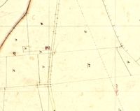 Boerderij Mereveld en de Mereveldseweg ingetekend op de kadasterkaart van 1 oktober 1832. Bron: RCE te Amersfoort, beeldbank.