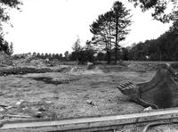 Gezicht op het terrein na de sloop van het huis Groenewoude (Mereveldseweg 1A) te Utrecht met rechts de Koningsweg in september 1978. Bron: Het Utrechts Archief, catalogusnummer: 64037.