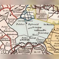 Op zaterdag 6 augustus 1808 koopt Paulus Wilhelmus Bosch van Drakestein de ambachtsheerlijkheid Reijerscop-Creuningen. Kaart van het gebied tussen Woerden en Utrecht waar gehucht in lag. Plaats is er niet op ingetekend.