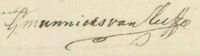 Handtekening van Gerard Munnicks van Cleeff in 1841. Bron: Het Utrechts Archief, 29-11, 11.
