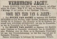 In 1876 verpacht Casimir ridder van Rappard diverse jachtrechten in de polders in de omgeving van Jutphaas en Houten, Schalkwijksewetering, Houtensewetering en hofstede 't Hemeltje.