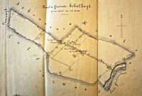 Kaart van de gemeente Schalkwijk zoals deze bedoeld was de voor de wegenlegger uit ca. 1850-1860. Bron: Het Utrechts Archief, Provincie Utrecht.