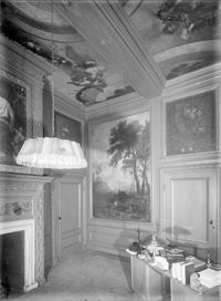 Kasteel Heemstede (Heemsteedseweg 26) in juli 1946 de blauwe kamer naar het noord-oosten, inwendig. Bron: Rijksdienst voor het Cultureel Erfgoed, beeldbank, Objectnummer: 24.296.