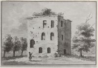 De ru&iuml;ne van het oude kasteel Heemstede, Nieuwegein/Vuylcop, R. Roghman, ca. 1646, Regionaal Archief Zuid-Utrecht, identificatienummer: Doos 101 (041441).