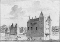 Gezicht op het kasteel Beverweerd bij Werkhoven in 1726. Bron: Het Utrechts Archief, catalogusnummer: 201094.