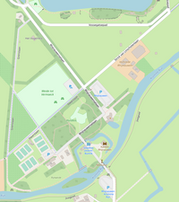 De Strick van Linschotenlaan aangegeven op de kaart vanaf het midden naar rechtsboven. Bron: Openstreetmap.nl.