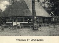 Gezicht in en op het theehuis van Rhijnauwen (Rhijnauwenselaan 16) te Bunnik in 1921-1924. Bron: Het Utrechts Archief, catalogusnummer: 1986.