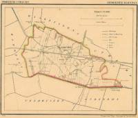 Kaart van de gemeente Vleuten in 1867 uit de Kuypers atlas. Met binnen de gemeente Vleuten de Themaatse gerechten. Vleuten ten westen van de stad Utrecht.