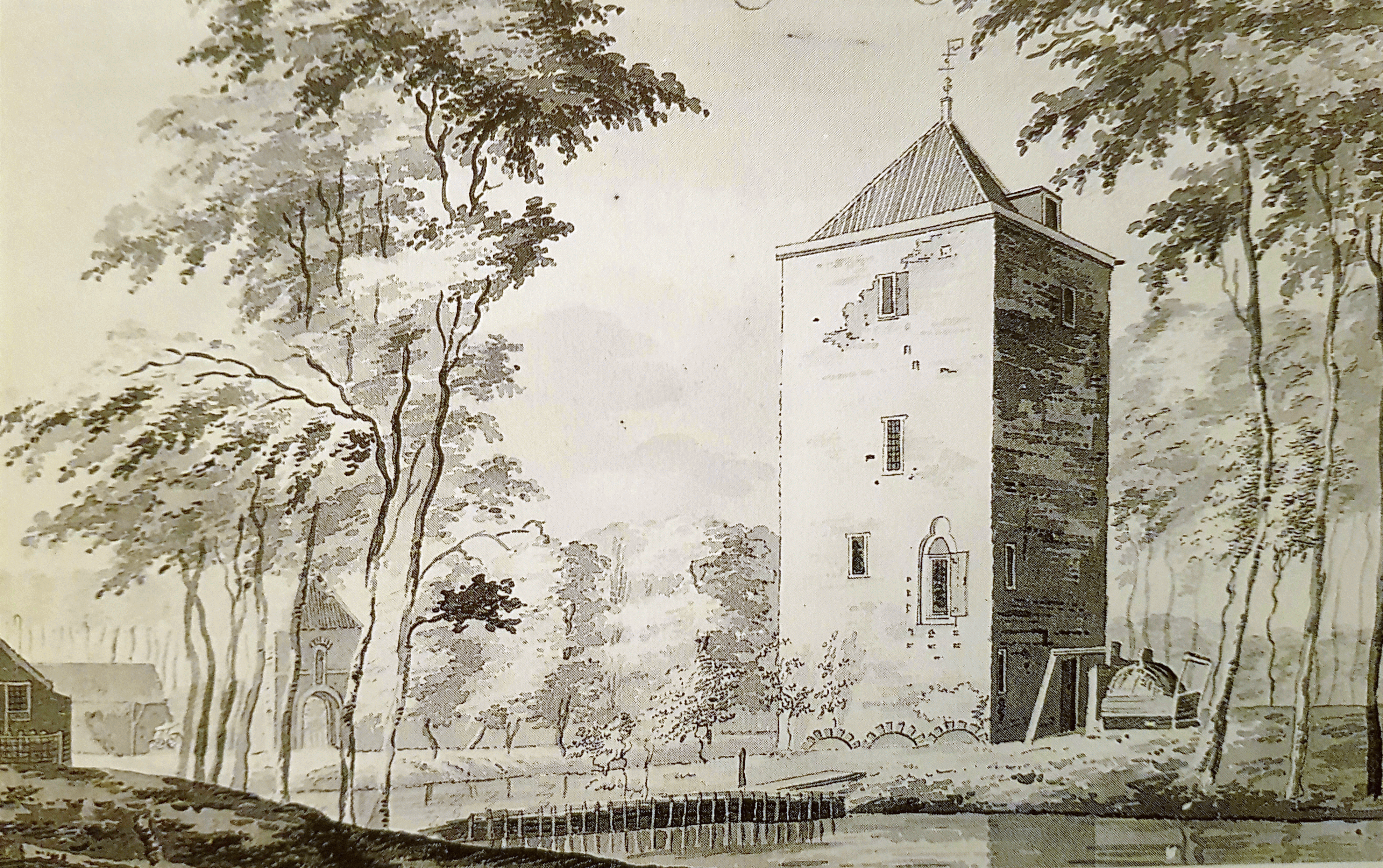 Kasteel Weerdesteyn naar een tekening van Pieter Jan van Liender uit 1781. Bron: Het Utrechts Archief, Topografische Atlas, 1957-I.