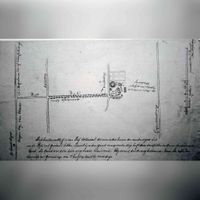 Landgoed Wickenburgh. Een kaart van de directe omgeving van het huis en de oprijlaan naar de Beusichemseweg uit de periode 1750-1770 naar een kaart van J. Perrenot. Foto van kaart. Op een later tijdstip bijgeschreven tekst door G. Wttewaall. Origineel zit in het huisarchief Wickenburgh/Wttewaall. Bron: Regionaal Archief Zuid-Utrecht (RAZU), 353, 42107, 67.