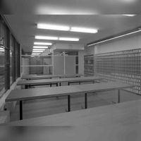 Gezicht in de studiezaal van de Gemeentelijke Archiefdienst Utrecht (Alexander Numankade199) te Utrecht in 1968. Bron: Het Utrechts Archief, catalogusnummer: 80290.
