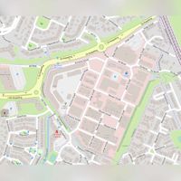 Straatplattegrond van bedrijventerrein De Schaft in 2021. Bron: Openstreetmap.org (NL).