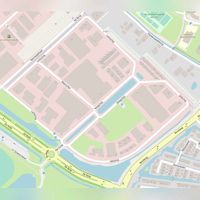 Straatplattegrond van bedrijventerrein De Schepen in 2021. Bron: Openstreetmap.org (NL).