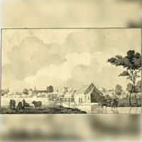 Gezicht op Wijk bij Duurstede vanaf de Kromme Rijn, uit het noorden gezien tussen 1770-1790 naar een tekening van J.J. Lorme. Bron: Het Utrechts Archief, catalogusnummer: 200157.