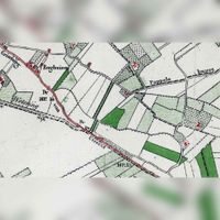 Gezicht op het gebied van het nieuwe 't Goyse dorp in de periode 1885-1900. Op de kaart nog aangegeven als Enghuizen. Bron: Topografische Militaire Kaart.