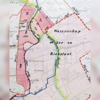Verlegging van de waterschapsgrenzen aan de oostkant van de gemeenten Houten en Bunnik/Werkhoven. Bron: RHC Rijnstreek en Lopikerwaard.
