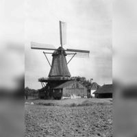 Gezicht op de houtzaagmolen Kranenburg aan de Kromme Rijn te Utrecht in 1930. Bron: Het Utrechts Archief, catalogusnummer 604347.