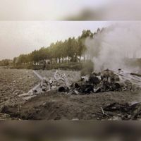 Verbranding van afval bij de Plas Laagraven in de jaren 60-70 van de vorige eeuw. De plas werd toen nog gebruikt als afvalstort. Bomen op de achtergrond is de Koppeldijk. Foto: Hans Schemmekes. Bron: RHC Rijnstreek en Lopikerwaard.