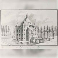 Kasteel Heemstede in 1712 gezien vanaf de achterkant. Bron: onbekend.