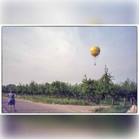 Een luchtballon in de buurt van de BInnenweg (Binnentuin in 1970-1980. Bron: Jos Schalkwijk.