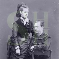 Portret van J.H.A. Geertsema en jhr. Carel Johan Strick van Linschoten van Rhijnauwen rond 1879 vlak voor de tijd dat zij gingen trouwen. Bron: Het Utrechts Archief, 412, 59.