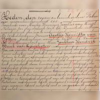 Op dinsdag 27 februari 1906 vond ten overstaan van notaris H.J. van Heijst te Wijk bij Duurstede de registratie plaats van de uiterste wilsbeschikking van Agatha Henrietta van Notten, douairière van jhr. Hendrik Strick van Linschoten. Bron: Regionaal Archief Zuid-Utrecht (RAZU), 063.