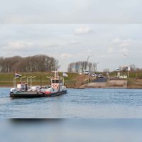 Het Beusichemse Veer gezien vanaf de kant van Beusichem richting Wijk bij Duurstede aan de overkant van de rivier in februari 2019. Foto: Frank Firet.