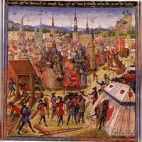 De verovering van Jeruzalem in 1099. Bron: Wikipedia Kruistocht.