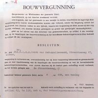 Bouwvergunningen van de te bouwen woningen aan de Utrechtseweg nr. 17 te Zeist in opdracht van jhr. W.L.G.M Bosch van Oud-Amelisweerd in 1928. Bron: Geheugenvanzeist, Gemeentearchief Zeist.