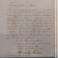 Brief uit Schalkwijk met nieuwsjaarswens aan Corneille Charles Auguste baron de Wijkerslooth de Weerdesteyn als ambachtsheer van Schalkwijk op 1 januari 1867. Bron: RAZU, 386, 232.