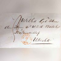 Envelop met daarop de geadresseerde de heer W. J. M. Bosch aan het St. Janskerkhof. Bron: HUA, 755.