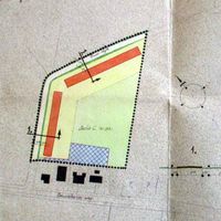 Plattegrond van een bouw- of bestemmingsplan van rijtjeswoningen aan de Tuurdijk in de jaren vijftig of zestig van de vorige eeuw. Bron: RAZU, 005.