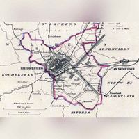 Gemeente Middelburg in 1866. Kaart: Kuypers Atlas.