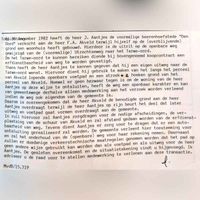 Fragment van toelichting op het besluit van de grondtransactie tussen de heer J. Aantjes en de heer F.A. Akveld van 30 september 1982. Bron: RAZU, 005.