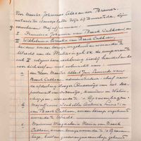 Op 17 mei van het jaar 1933 ten overstaande van de Wijk bij Duursteedse notaris J.A. Breemer waarbij de familie Van Beeck Calkoen het Huis Steniswaard bij boedel scheiden. Begin beschrijving van akte. Bron: RAZU, 063, 2137, aktenummer: 387.