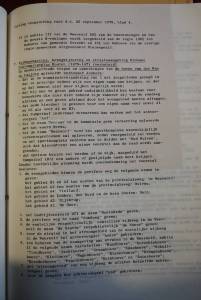 Notulen van de gemeenteraad uit het notulenboek van 1979. Hierin worden de wijkenamen van Houten Noord vastgesteld. Bron: Regionaal Archief Zuid-Utrecht (RAZU), 286.